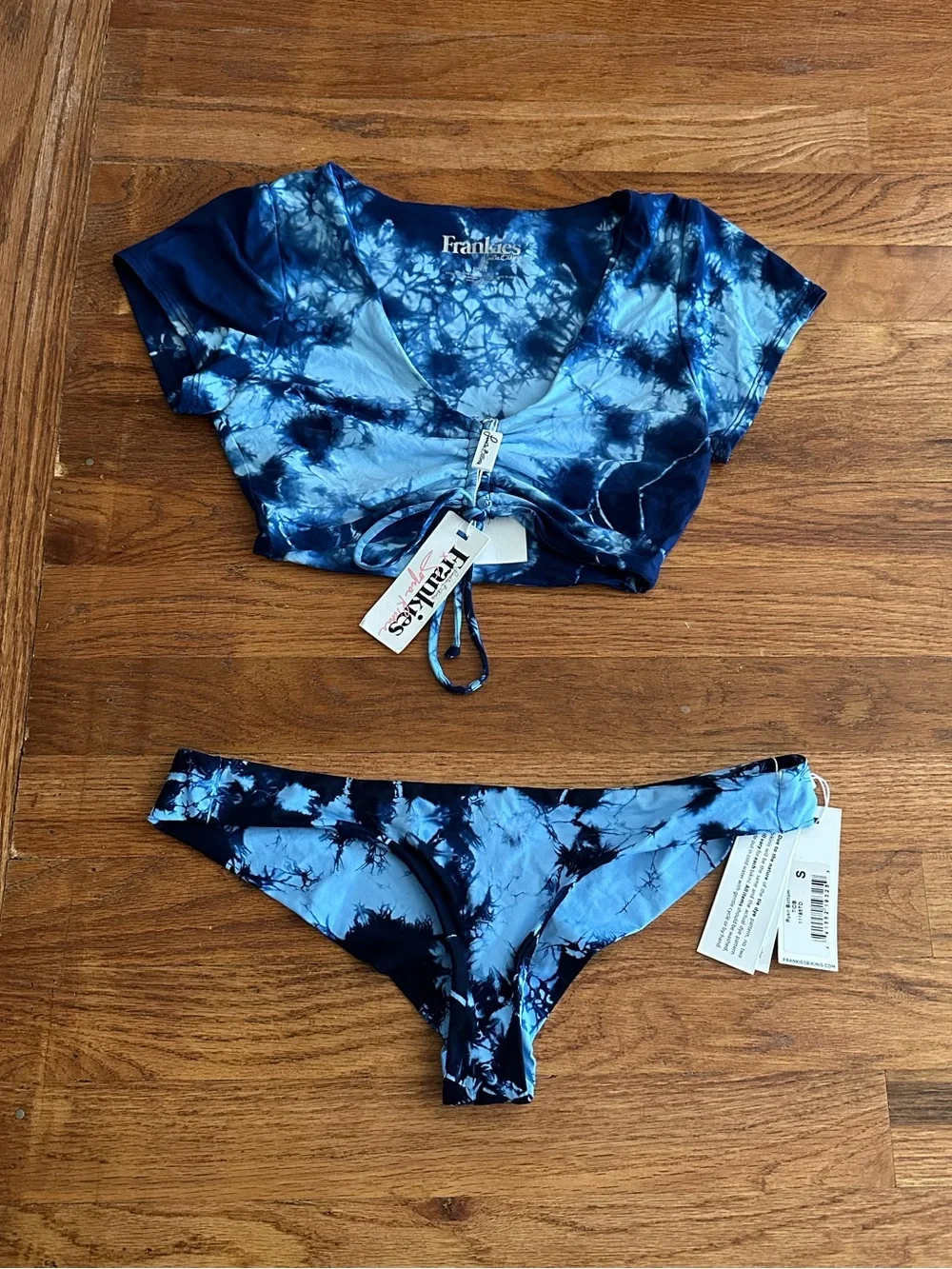 Frankie's Bikinis Sofia Richie Collab Ryan Blue Tie-Dye Bikini New Women's S